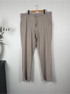 Banana Republic Straight Fit Pants Tan Chino Classic Smart Casual preppy 36x32